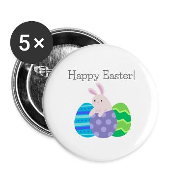 Frohe Ostern - Buttons klein 25 mm (5er Pack) - Weiß - Vorne