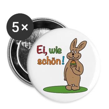 "Ei, wie schön!" Design von Tamino - Buttons klein 25 mm (5er Pack) - Weiß - Vorne