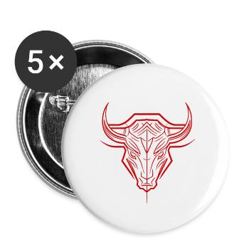 skull - Buttons small 1''/25 mm (5-pack) - white - Front