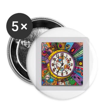 Uhr des Trips - Buttons klein 25 mm (5er Pack) - Weiß - Vorne