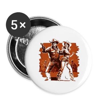 Cowboy dance - Buttons small 1''/25 mm (5-pack) - white - Front