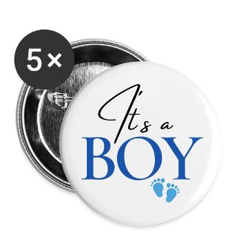 It´s a Boy - Buttons klein 25 mm (5er Pack) - Weiß - Vorne