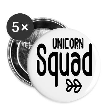 Escouade de licornes - Lot de 5 petits badges (25 mm) - blanc - Devant