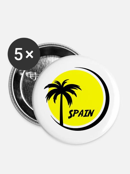spain - Buttons klein 25 mm (5er Pack) - Weiß