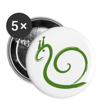 Schnecke - Buttons klein 25 mm (5er Pack) - Weiß - Vorne