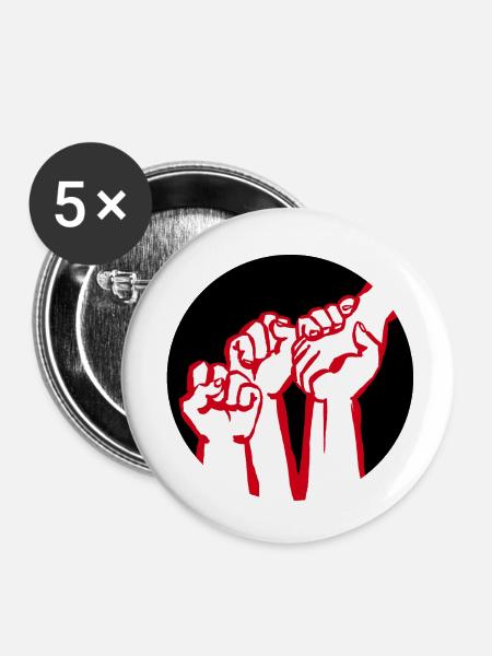 Fäuste2A - Buttons klein 25 mm (5er Pack) - Weiß