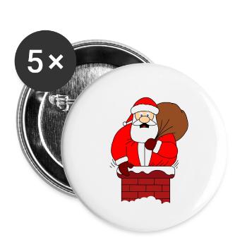 Fat Santa - Buttons small 1''/25 mm (5-pack) - white - Front
