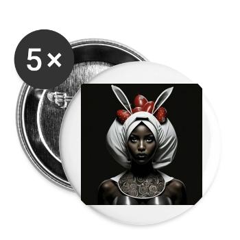 femmes noires LAPIN BLANC CACHE OEUFS DE PAQUES - Lot de 5 petits badges (25 mm) - blanc - Devant