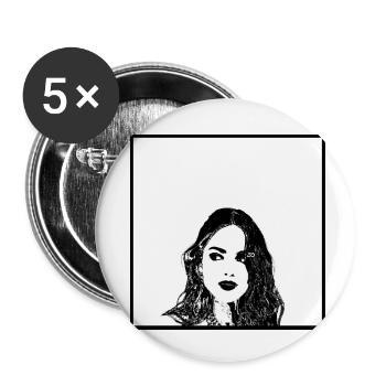 Portrait d’une femme 40 - Lot de 5 petits badges (25 mm) - blanc - Devant