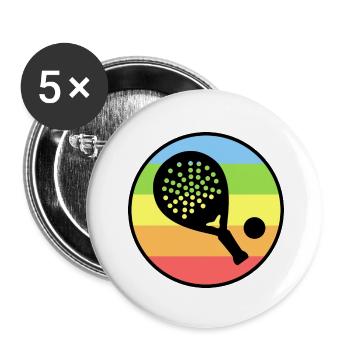 Raquette Padel Tournoi Balles Padel Tennis - Lot de 5 petits badges (25 mm) - blanc - Devant
