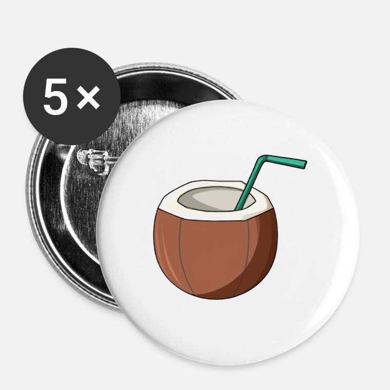 Buvez de la noix de - Lot de 5 petits badges (25 mm) - blanc