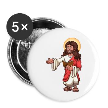 Mon Dieu - Lot de 5 petits badges (25 mm) - blanc - Devant