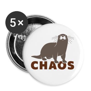Chaos de la loutre - Lot de 5 petits badges (25 mm) - blanc - Devant