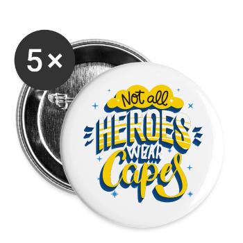 Black Yellow Simple Typography T Shirt. - Buttons small 1''/25 mm (5-pack) - white - Front