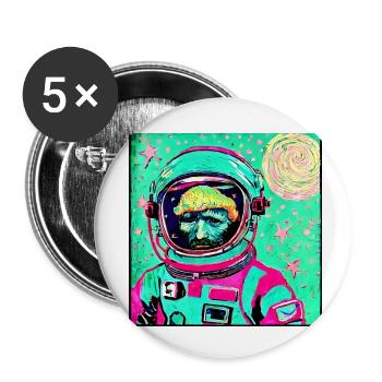 Van Gogh Astronaut - Buttons small 1''/25 mm (5-pack) - white - Front