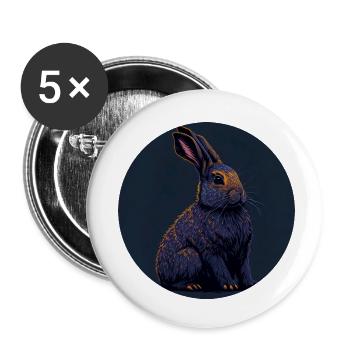 Osterhase - Buttons klein 25 mm (5er Pack) - Weiß - Vorne
