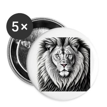 Lion King watching - Buttons klein 25 mm (5er Pack) - Weiß - Vorne