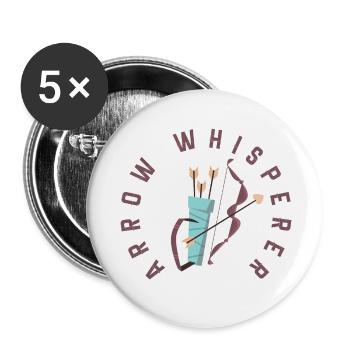 Lustiger Bogensport Spruch Bogenschießen - Buttons klein 25 mm (5er Pack) - Weiß - Vorne