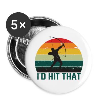 Lustiger Bogensport Spruch Bogenschießen - Buttons klein 25 mm (5er Pack) - Weiß - Vorne