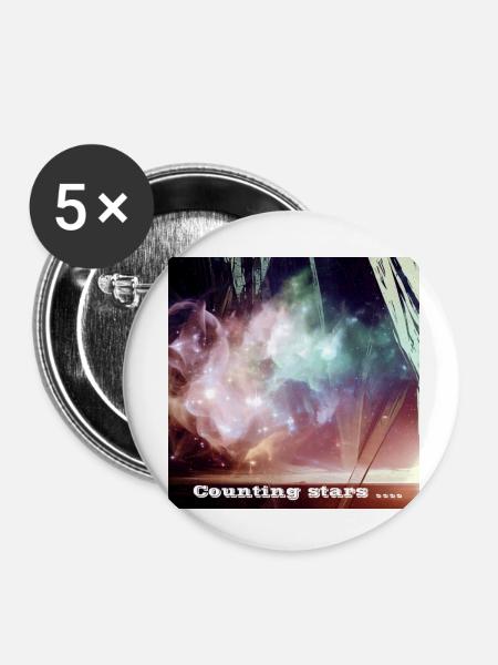 Counting stars - Buttons klein 25 mm (5er Pack) - Weiß