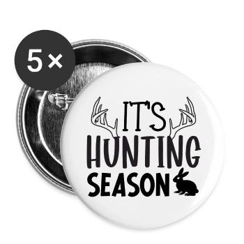 C’est la saison de la chasse - Lot de 5 petits badges (25 mm) - blanc - Devant