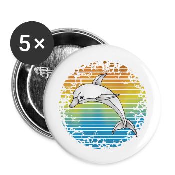 Dolphin - Buttons small 1''/25 mm (5-pack) - white - Front