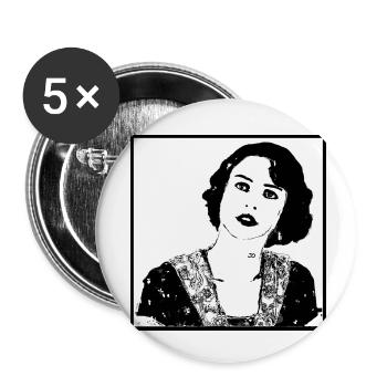 Portrait de femme 55 Calpurnia - Lot de 5 petits badges (25 mm) - blanc - Devant