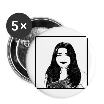 Portrait de femme 47 Juana Ines de la Cruz - Lot de 5 petits badges (25 mm) - blanc - Devant
