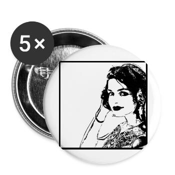 Portrait de femme 49 Shakuntala Devi - Lot de 5 petits badges (25 mm) - blanc - Devant