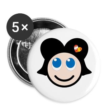 Elsässisches Lächeln - Buttons klein 25 mm (5er Pack) - Weiß - Vorne
