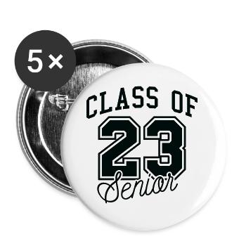 Klasse von 23 Senioren - Buttons klein 25 mm (5er Pack) - Weiß - Vorne