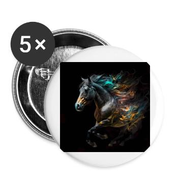 Fiery horse n°15 - Buttons small 1''/25 mm (5-pack) - white - Front