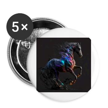 Fiery horse n°14 - Buttons small 1''/25 mm (5-pack) - white - Front