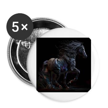 Fiery horse - Buttons small 1''/25 mm (5-pack) - white - Front