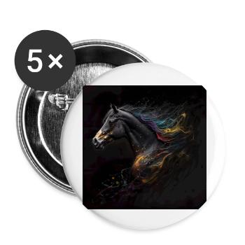 Fiery horse n°17 - Buttons small 1''/25 mm (5-pack) - white - Front
