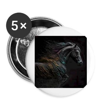 Fiery horse n°6 - Buttons small 1''/25 mm (5-pack) - white - Front