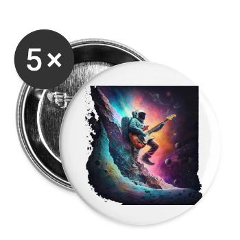 Surf spatial - Lot de 5 petits badges (25 mm) - blanc - Devant