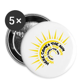 VOICI LE SOLEIL - Lot de 5 petits badges (25 mm) - blanc - Devant