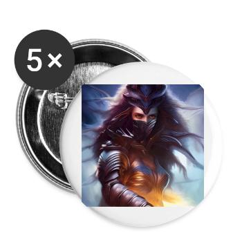 Warrior of the elements of fire and air - Buttons small 1''/25 mm (5-pack) - white - Front