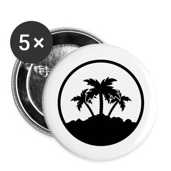Palm Design - Buttons small 1''/25 mm (5-pack) - white - Front
