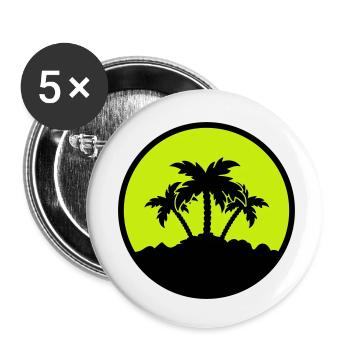 Palm Design - Buttons small 1''/25 mm (5-pack) - white - Front