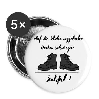 Soldat ! Stiefelputz verbessern.. - Buttons klein 25 mm (5er Pack) - Weiß - Vorne