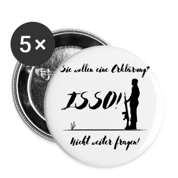 Soldaten fragen nicht! - Buttons klein 25 mm (5er Pack) - Weiß - Vorne