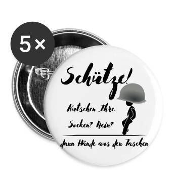 Hände vom Sack Soldat - Buttons klein 25 mm (5er Pack) - Weiß - Vorne