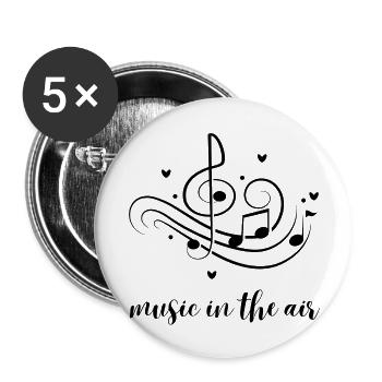 music in the air - Buttons small 1''/25 mm (5-pack) - white - Front