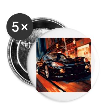black sports car - Buttons klein 25 mm (5er Pack) - Weiß - Vorne