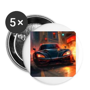 car with the headlights - Buttons klein 25 mm (5er Pack) - Weiß - Vorne