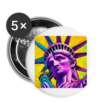 statue de la liberté - Lot de 5 petits badges (25 mm) - blanc - Devant