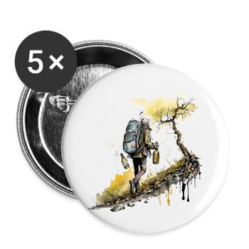 Bierwanderung in den Bergen - Buttons klein 25 mm (5er Pack) - Weiß - Vorne