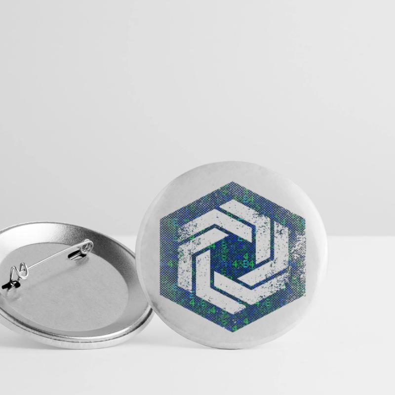 Hexagon-Programmierung Programmierer Codierung geometrisch Buttons klein 25 mm (5er Pack)